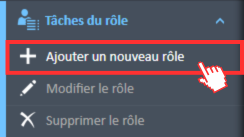 Option de menu Ajouter un nouveau rôle dans le menu de navigation Tâches de rôle