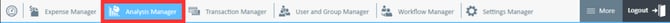 Analysis Manager Module at the top of the ExpensePoint window