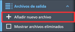Añadir una nueva opción de menú de archivo en el menú de navegación de archivos de salida.