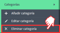 Eliminar la opción de menú Categoría del menú de navegación Categorías