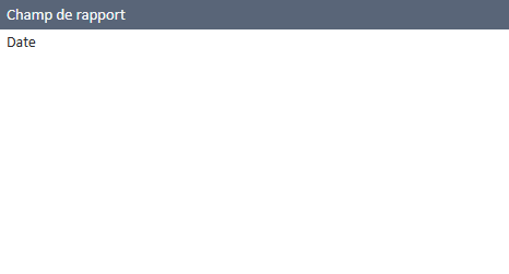 Liste des champs du rapport