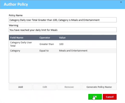 Daily Limits Policy Details