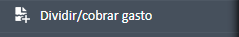 Opción de menú de navegación Dividir/Facturar gastos en el menú Tareas de entrada del Administrador de gastos