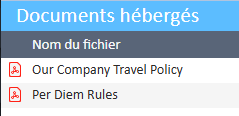 Documents hébergés