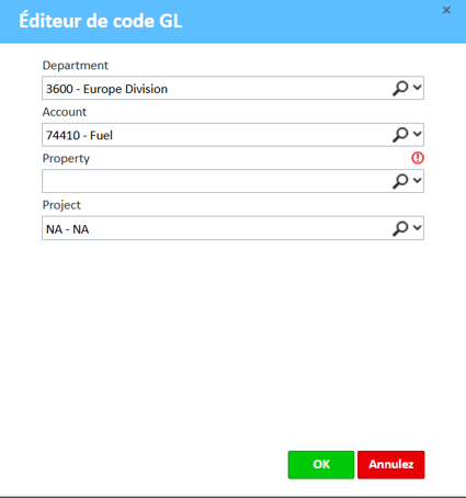 Fenêtre de l'éditeur de code GL