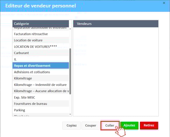 Editeur de vendeur personnel repas et divertissement
