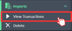 View Transactions menu option in the Imports navigation menu