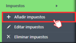Agregar opción de menú Impuestos en el menú de navegación Impuestos