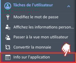 Info sur lapplication