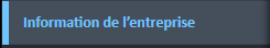 option du menu de navigation Informations sur l'entreprise