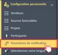 Parametres de notification option