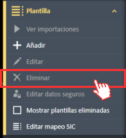 Eliminar opción de menú del menú de navegación de plantillas