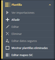 Menú de navegación de plantilla