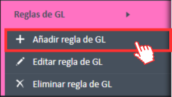 Agregar opción de menú Regla GL en el menú de navegación Reglas GL