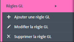 Menu de navigation Règles GL