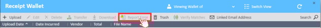 Report Error button in the Receipt Wallet window in the Expense Manager