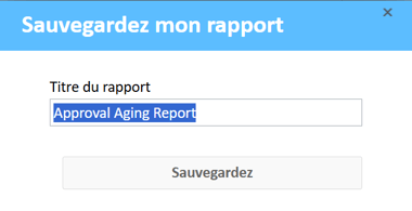 Fenêtre Enregistrer mon rapport