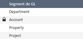 Liste des segments GL