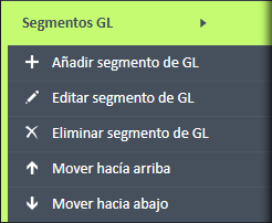 Menú de navegación de segmentos GL