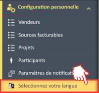 Selectionnez votre langue option