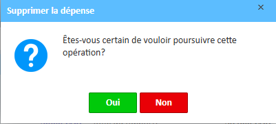 Supprimer la fenêtre de confirmation de dépense demandant « Êtes-vous sûr de vouloir continuer cette action ? »