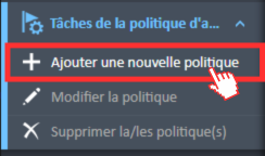 Ajouter l'option de menu de navigation « Nouvelle politique » depuis les tâches de politique de l'auteur.