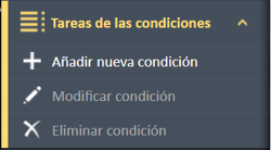 Menú de navegación de tareas de condición