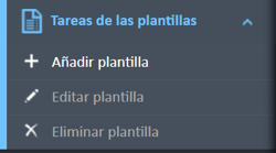 Menú de navegación de tareas de la plantilla