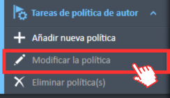Tareas de politica de autor - modificar la politica