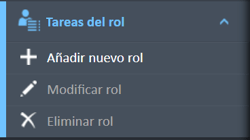 Menú de navegación de tareas de rol