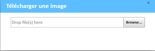 Fenêtre de téléchargement d'image avec options de navigation ou de dépôt