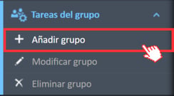 Agregar opción de menú de grupo desde el menú de navegación de tareas de grupo