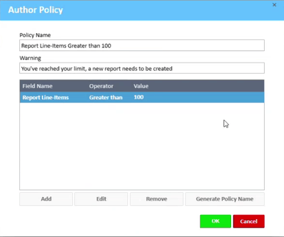 Transaction Limit Policy Details