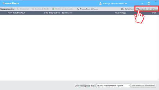 Bouton Importer des transactions