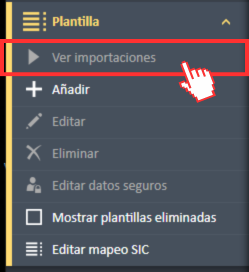Ver opción de menú de navegación Importaciones