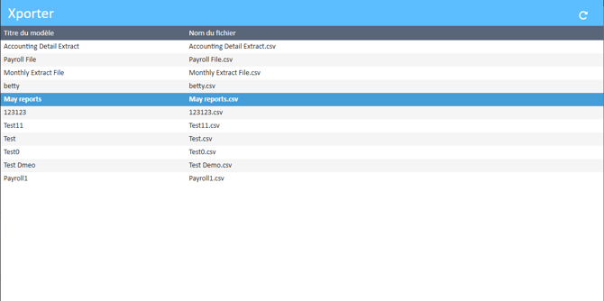 liste de modèles Xporter