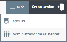 Módulo Xporter en la parte superior de la ventana de ExpensePoint, bajo «Más» (More).
