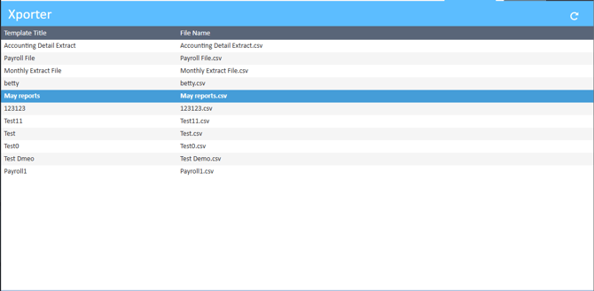 Xporter template list