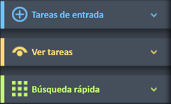 Menú de navegación en el lado izquierdo de la pantalla del Administrador de gastos.