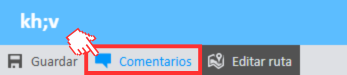 Botón de comentarios en el menú superior de la ventana Nuevo gasto.