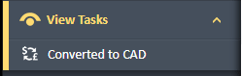 View Tasks navigation menu displaying Converted to CAD menu option