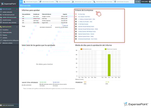 dashboard approver sp enlaces de le empresa