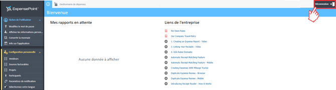 dashboard fr deconnexion button