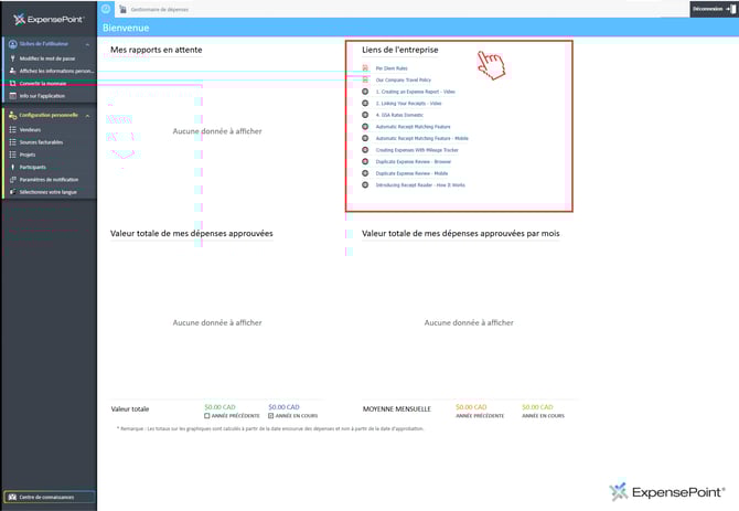 dashboard fr liens de lentreprise