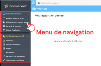 dashboard fr menu de navigation