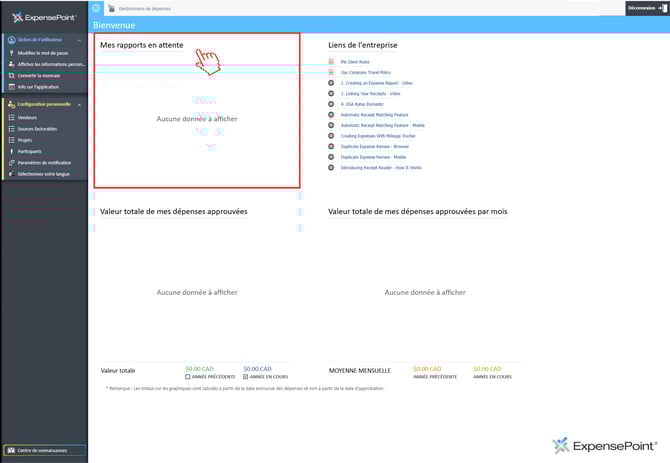 dashboard fr mes rapport en attente