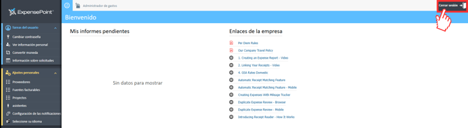 dashboard sp cerrar session button