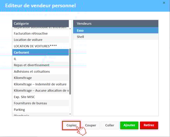 editeur de vendeur personnel copiez