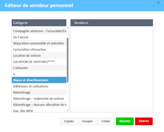 editeur de vendeur personnel repas et divertissement blank