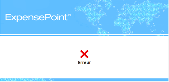 Message d'erreur dans ExpensePoint